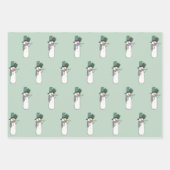 ハッピー雪だるまインミントラッピング紙セット3 ラッピングペーパーシート (正面2)