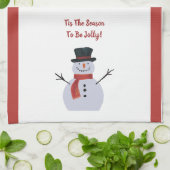 ハッピー雪だるまオンキッチンタオル キッチンタオル (折り畳み)