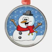 ハッピー雪だるまオーナメント メタルオーナメント (正面)