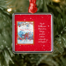 ハッピー雪だるまカスタマイズ メタルオーナメント