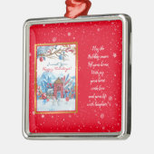 ハッピー雪だるまカスタマイズ メタルオーナメント (左)