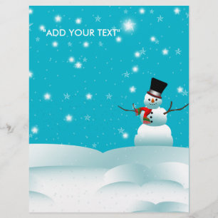 ハッピー雪だるまクリスマスウィンターフライヤー チラシ
