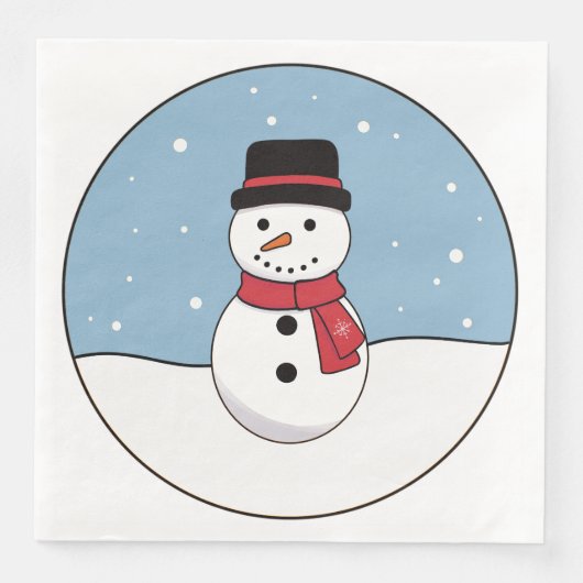 ハッピー雪だるまクリスマスホリデーナプキンズ (正面)