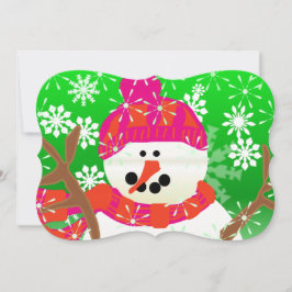 ハッピー雪だるまクリスマスホリデー シーズンカード