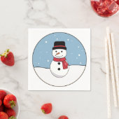 ハッピー雪だるまクリスマスホリデー スタンダードカクテルナプキン (インサイチュ)