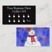 ハッピー雪だるまクリスマスロイヤリティ ロイヤリティカード (正面/裏面)