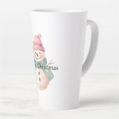 ハッピー雪だるまクリスマス カフェラテマグ (右アングル)