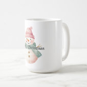 ハッピー雪だるまクリスマス コーヒーマグカップ (正面右)