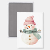 ハッピー雪だるまクリスマス マグネット (正面/裏面)
