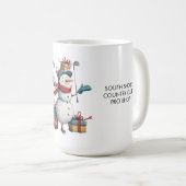 ハッピー雪だるまゴルファーChristmas Mag コーヒーマグカップ (正面右)