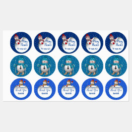 ハッピー雪だるまサンキュー ラベル