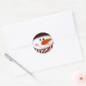 ハッピー雪だるまステッカー ラウンドシール (封筒)