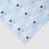 ハッピー雪だるまパターンブルークリスマスウィンター 薄葉紙 (詳細)