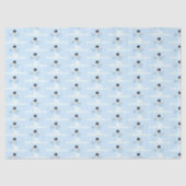 ハッピー雪だるまパターンブルークリスマスウィンター 薄葉紙 (正面)