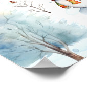 ハッピー雪だるまパターン ポスター (角)