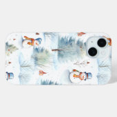 ハッピー雪だるまパターン Case-Mate iPhoneケース (裏面 (横))