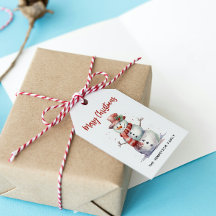 ハッピー雪だるまメリーカスタムクリスマス家族の名前