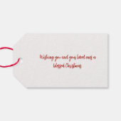 ハッピー雪だるまメリーカスタムクリスマス家族の名前 ギフトタグ (裏面横)