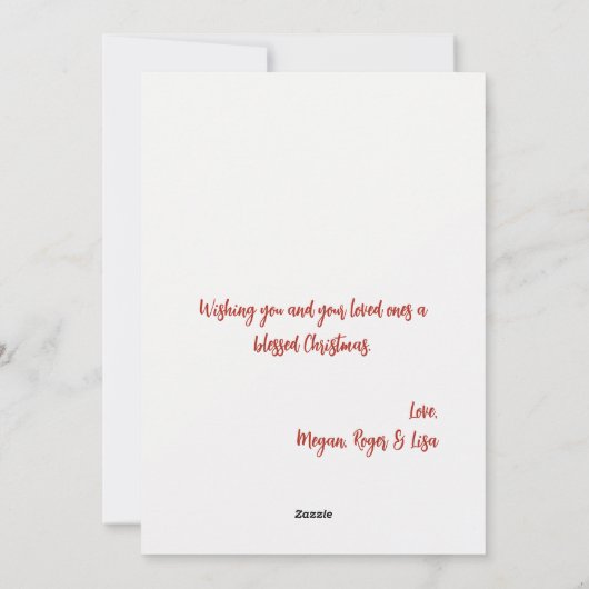 ハッピー雪だるまメリーカスタムクリスマス家族の名前 シーズンカード (裏面)