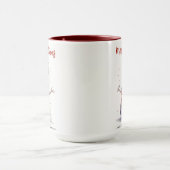 ハッピー雪だるまメリーカスタムクリスマス家族の名前 マグカップ (中央)