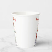 ハッピー雪だるまメリーカスタムクリスマス家族の名前 紙コップ (左)