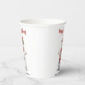 ハッピー雪だるまメリーカスタムクリスマス家族の名前 紙コップ (右)