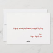 ハッピー雪だるまメリークリスマス名前をカスタムする&写真 シーズンカード (裏面)