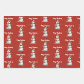 ハッピー雪だるまメリークリスマス ラッピングペーパーシート (正面2)