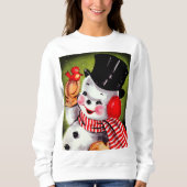 ハッピー雪だるまヴィンテージホリデー スウェットシャツ (正面)