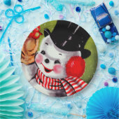 ハッピー雪だるまヴィンテージ ペーパープレート (パーティー)