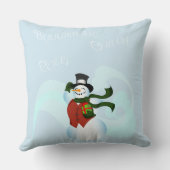 ハッピー雪だるま大角枕 クッション (裏面)