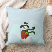 ハッピー雪だるま大角枕 クッション (ブランケット)