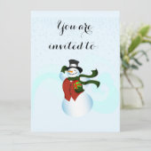 ハッピー雪だるま招待状 招待状 (スタンド正面)