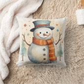 ハッピー雪だるま枕 クッション (ブランケット)
