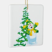 ハッピー雪だるま漫画 セラミックオーナメント (右)