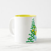 ハッピー雪だるま漫画 ツートーンマグカップ (正面左)