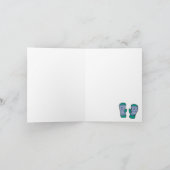 ハッピー雪だるま空白のファミリーグリーティングカード サンキューカード (内部)