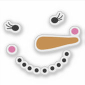 ハッピー雪だるま顔クリスマスホリデー シール (正面)