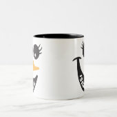 ハッピー雪だるま顔パーソナライズされたネームホリデーギフト ツートーンマグカップ (中央)