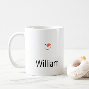 ハッピー雪だるま顔 コーヒーマグカップ