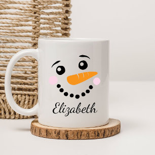 ハッピー雪だるま顔 コーヒーマグカップ