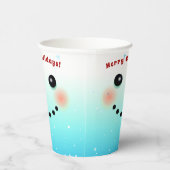 ハッピー雪だるま顔 紙コップ (右)