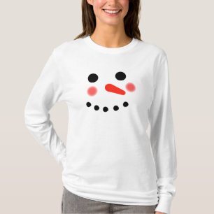 ハッピー雪だるま顔Tシャツ Tシャツ