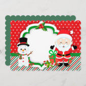 ハッピー雪だるま&サンタクロース シーズンカード (正面/裏面)