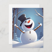 ハッピー雪だるま シーズンカード (正面/裏面)