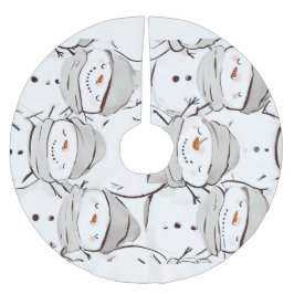 ハッピー雪だるま ブラッシュドポリエステルツリースカート