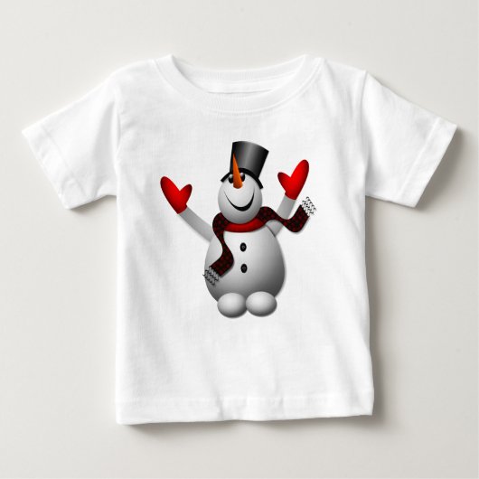 ハッピー雪だるま ベビーTシャツ (正面)