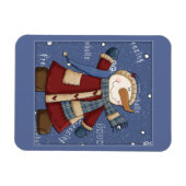 ハッピー雪だるま マグネット (横)