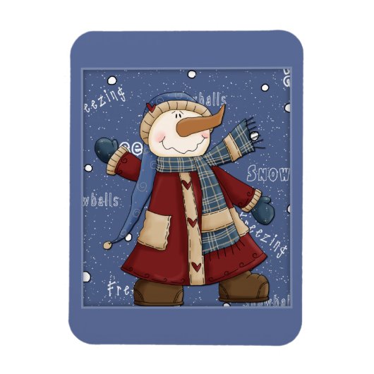 ハッピー雪だるま マグネット (縦)