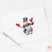 ハッピー雪だるま ラウンドシール (封筒)